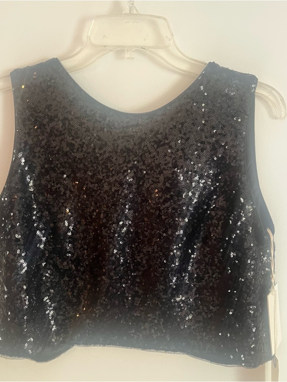 Jenny Yoo Black Sequin Shell Top